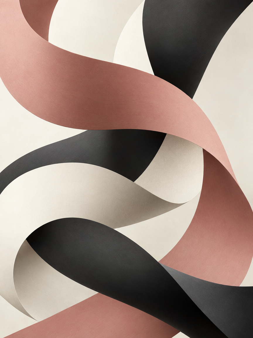 Rose Ribbon Study, Digital print, archival giclée